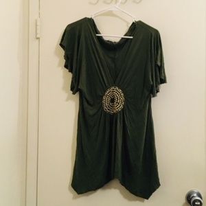 Venus green beaded blouse NO size